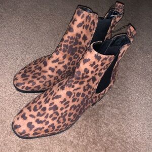 Leopard print boots
